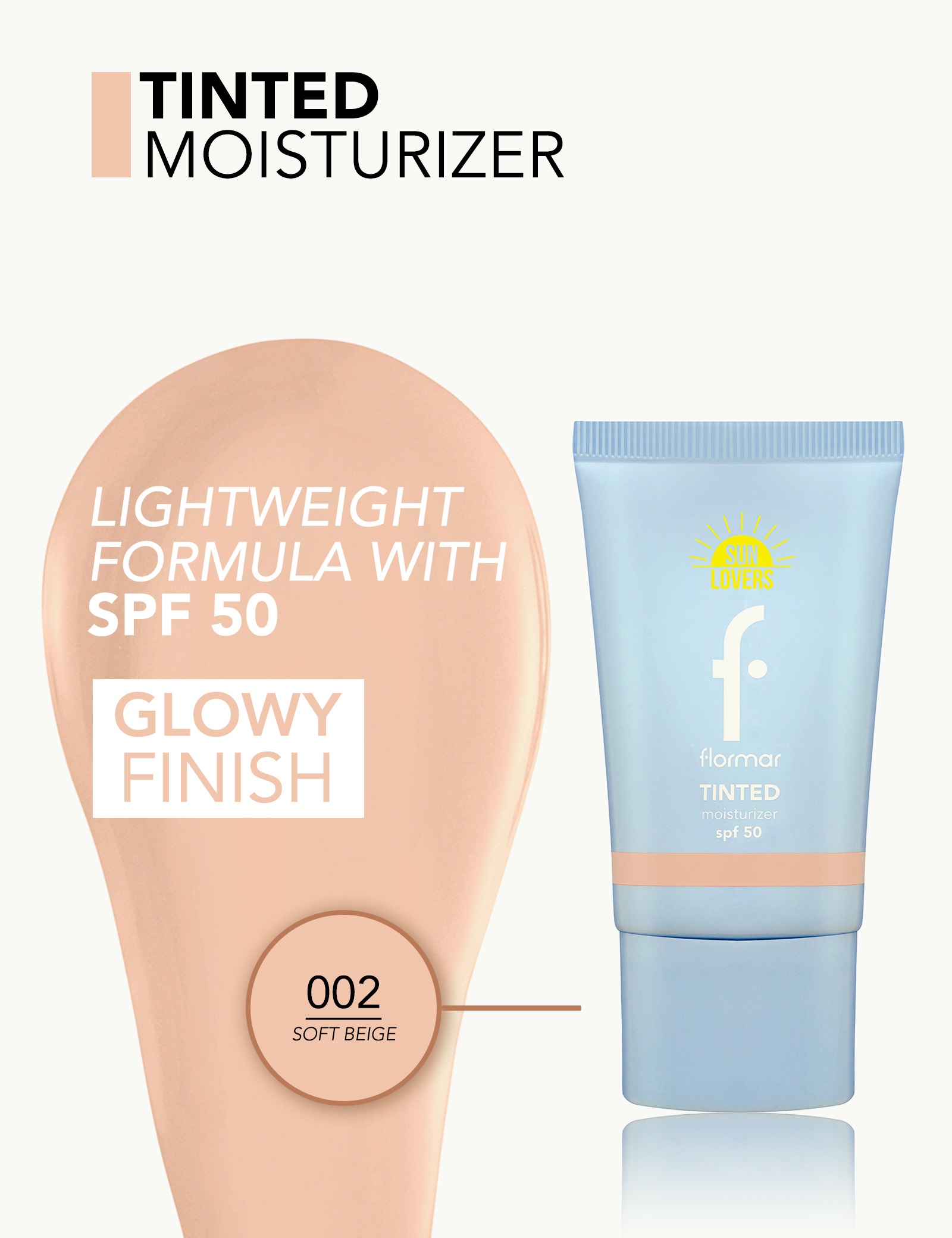 application du fluide teinté hydratant SPF50