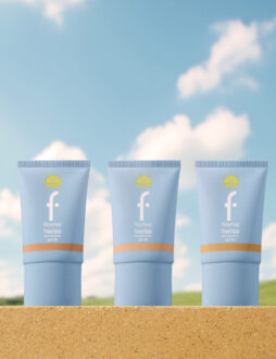 avant-après après application du tinted moisturizer SPF50