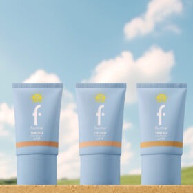 avant-après après application du tinted moisturizer SPF50